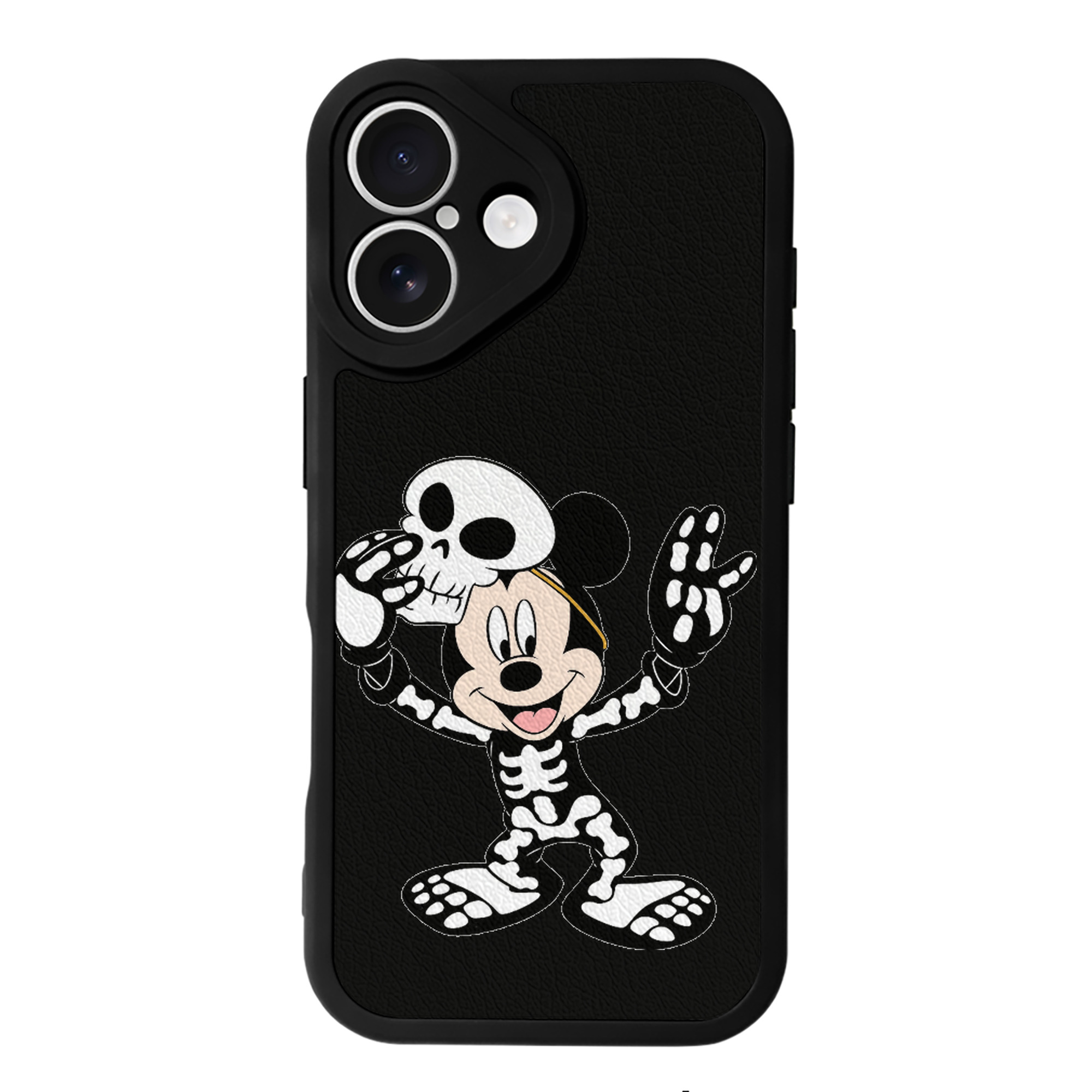 （画像用） ミッキーマウス Mickey Mouse 【iPhone 16シリーズ対応】シリコンスマホケース（レザー調） 材質：シリコン